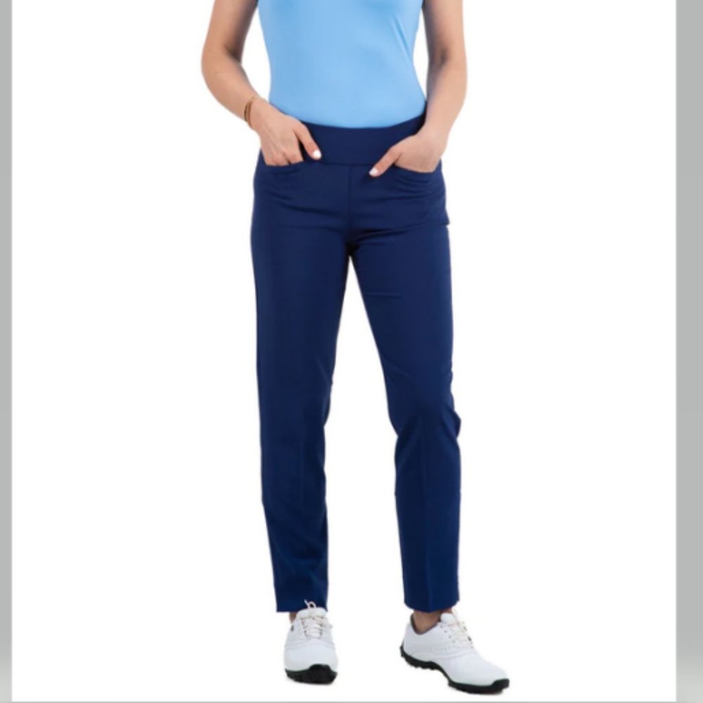 IBKUL 4 Way Stretch Pull on Ankle Pant in Midnight Size 8 NWT